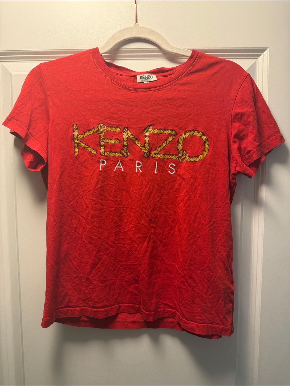 Kenzo Red Tee with Yellow Logo